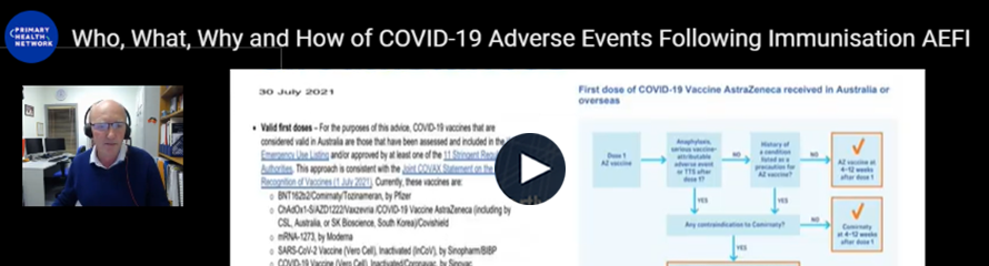 Who, What, Why and How of COVID Adverse Events Following Immunisation (AEFI) - Primary Health Network (thephn.com.au) | Wednesday 18 August 2020